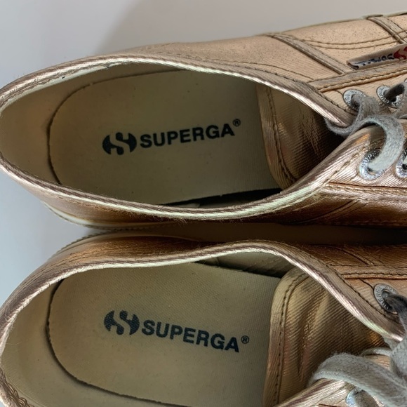 Superga Cotmetu Metallic Rose Gold Sneakers - Picture 9 of 10